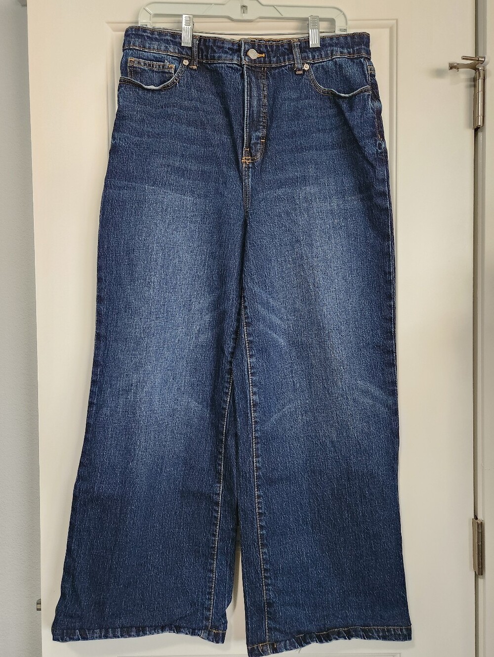 Free Assembly Dark Blue High Rise Wide-Leg Jeans